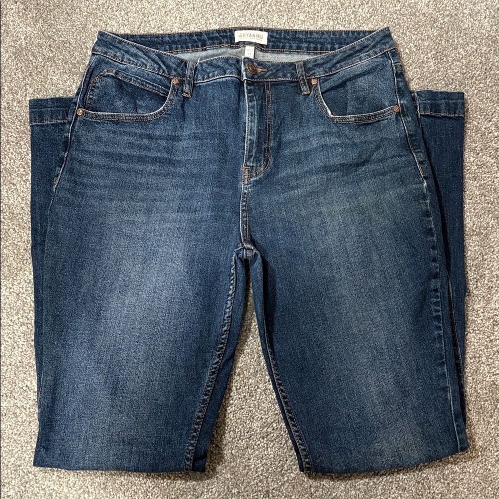 Shyanne Dark Blue Flare Leg Jeans - Picture 3 of 6